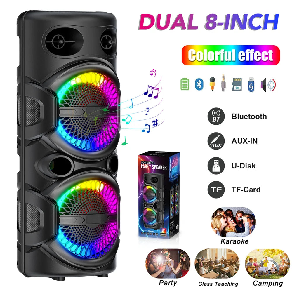 CURUK 3000W Portable Bluetooth Speaker Karaoke Subwoofer Bass