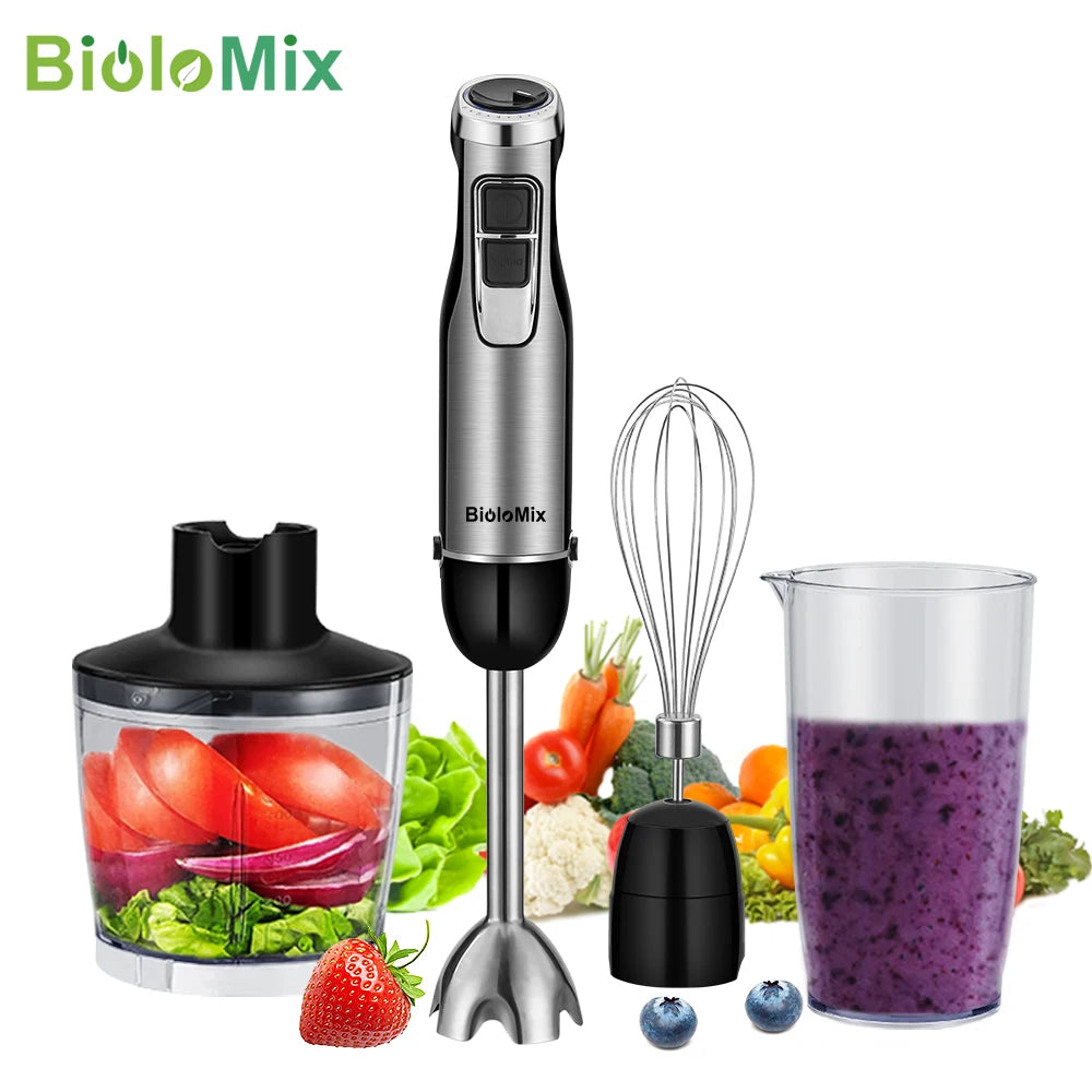 Biolomix 1200W Immersion Blender With Chopper And Smoothie Cup
