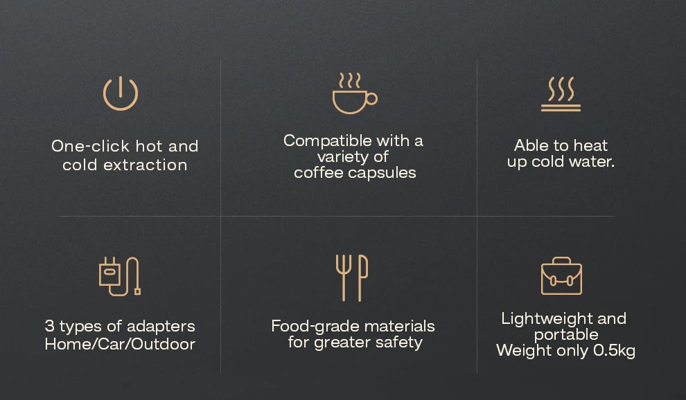 HiBREW Portable Espresso Coffee Machine For Car And Home 12V