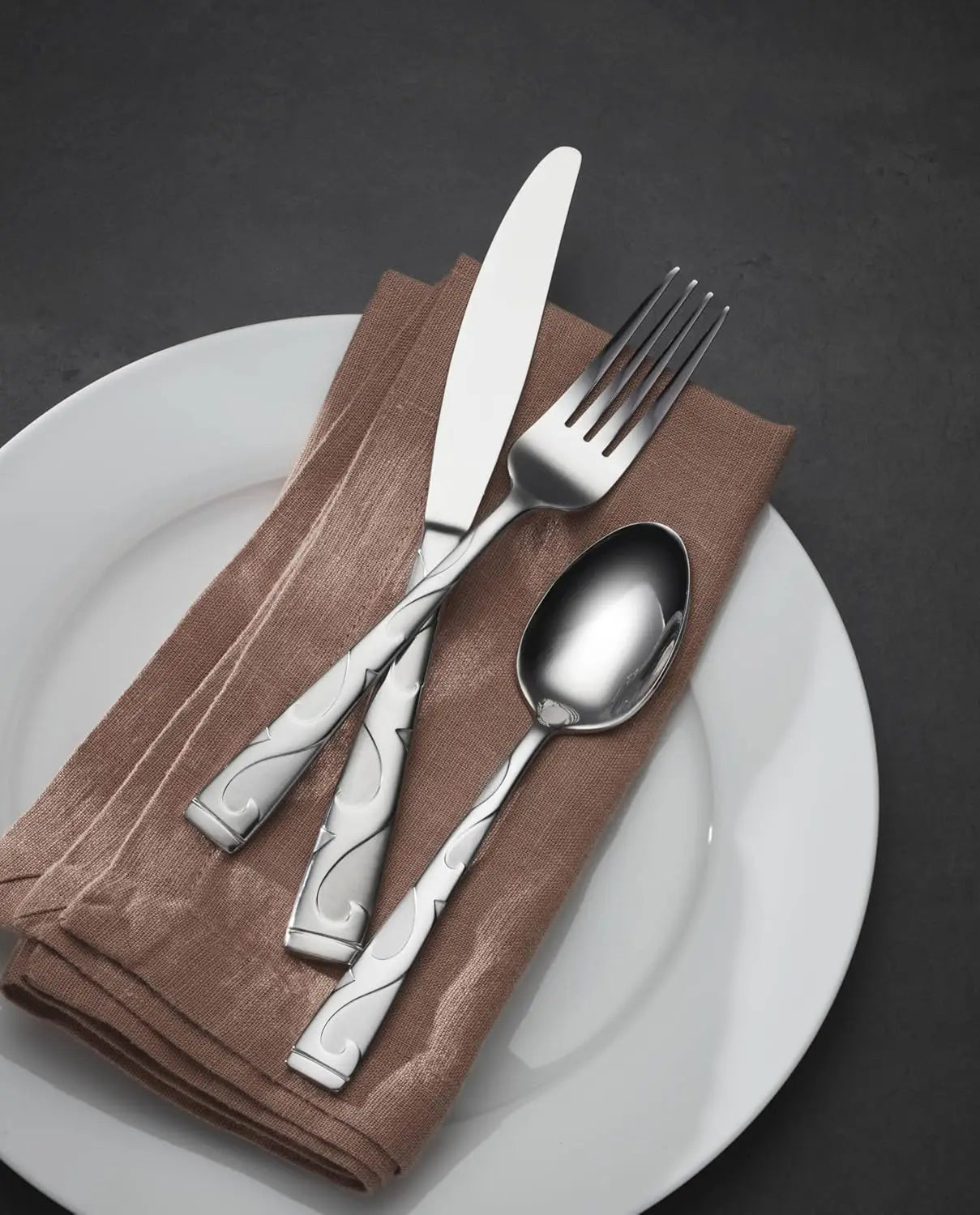 Stainless Steel Flatware Set Everyday Use With Serving Utensils
