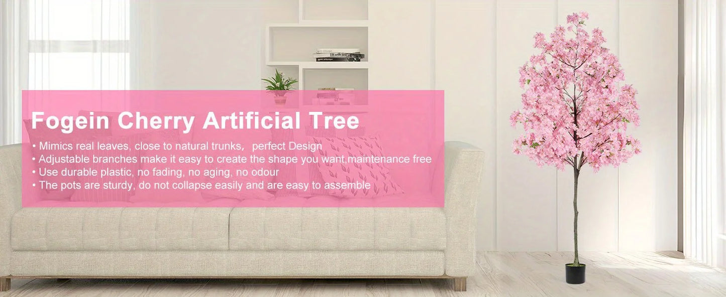 Artificial Cherry Blossom Tree Silk Plant In Nursery Pot Indoor