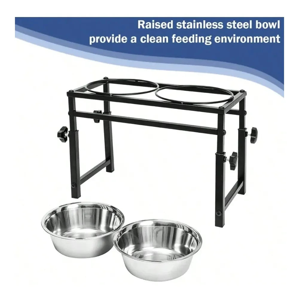 Elevate mealtime with a stylish stainless steel feeder that quietly tidies up messes, reduces strain on your dog's neck and joints, and keeps water and food neatly contained for calmer, happier meals.