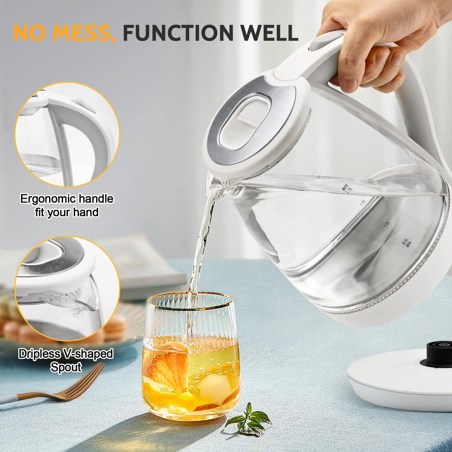 CACHOO Electric Kettle With Water Dispenser 1200W Auto Shutoff