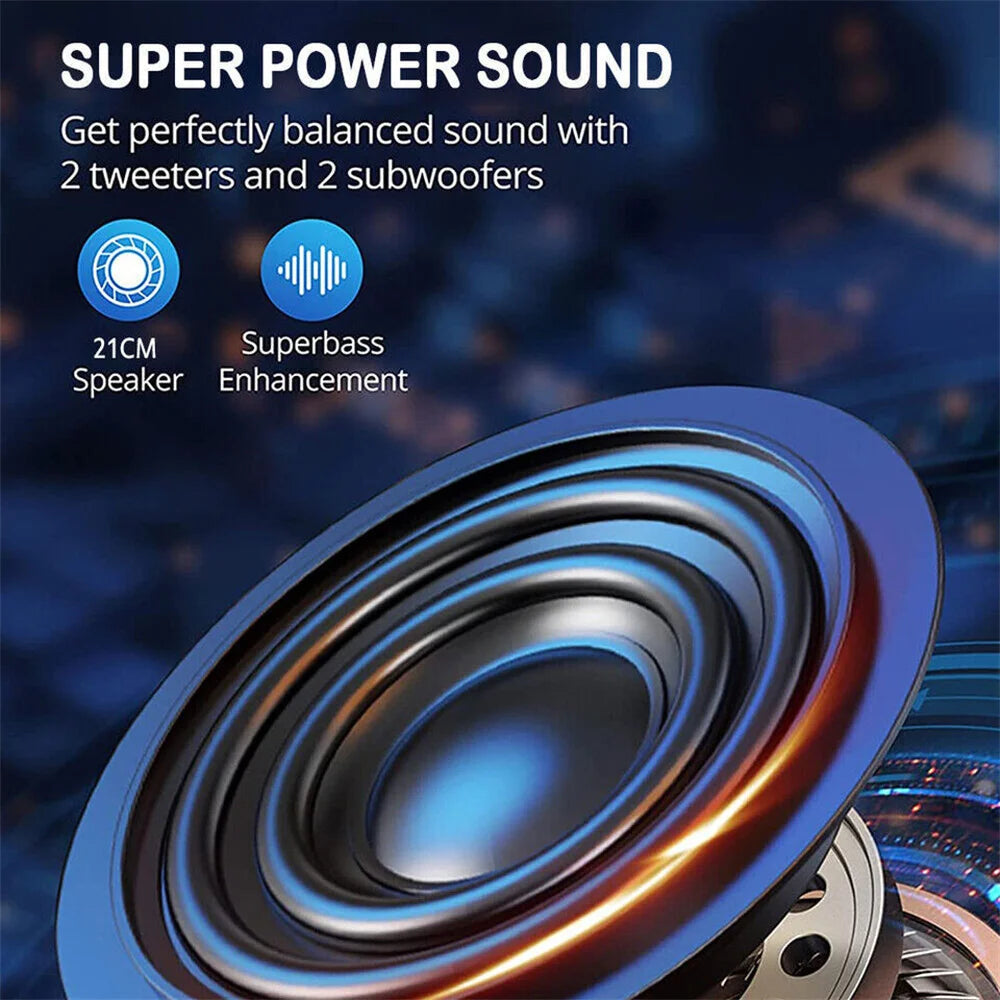 CURUK 3000W Portable Bluetooth Speaker Karaoke Subwoofer Bass