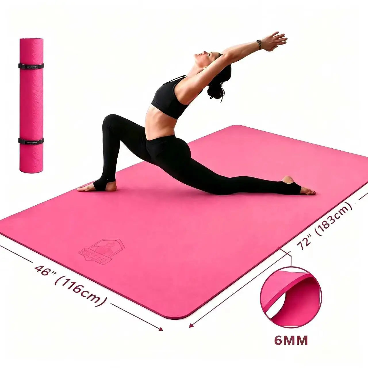 HAPBEAR Extra Large TPE Eco Friendly Non Slip Exercise Mat