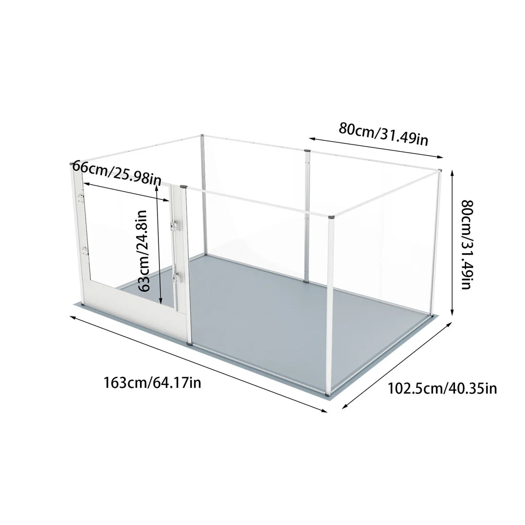 BINGOPAW Clear Acrylic Pet Playpen Whelping Pen With Waterproof Pad