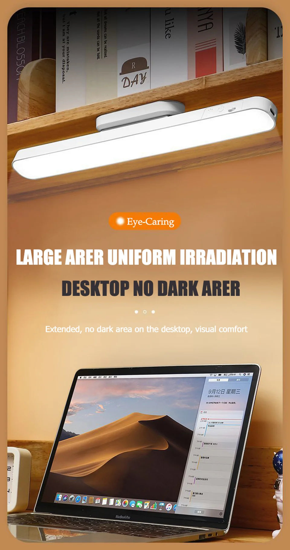 Remote LED Desk Lamp Magnetic Hanging Night Light USB Rechargeable
