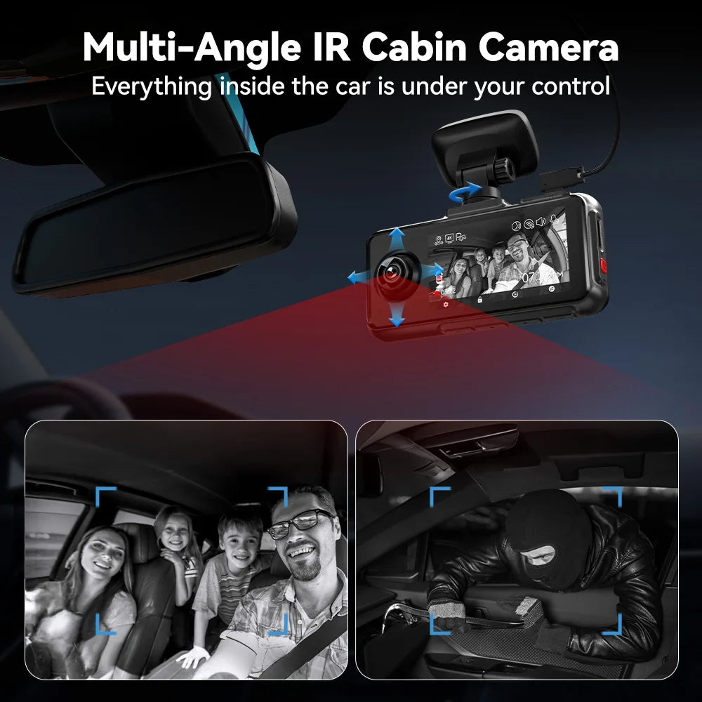 RedTiger A6 4K Dash Cam GPS Front Cabin Night Vision