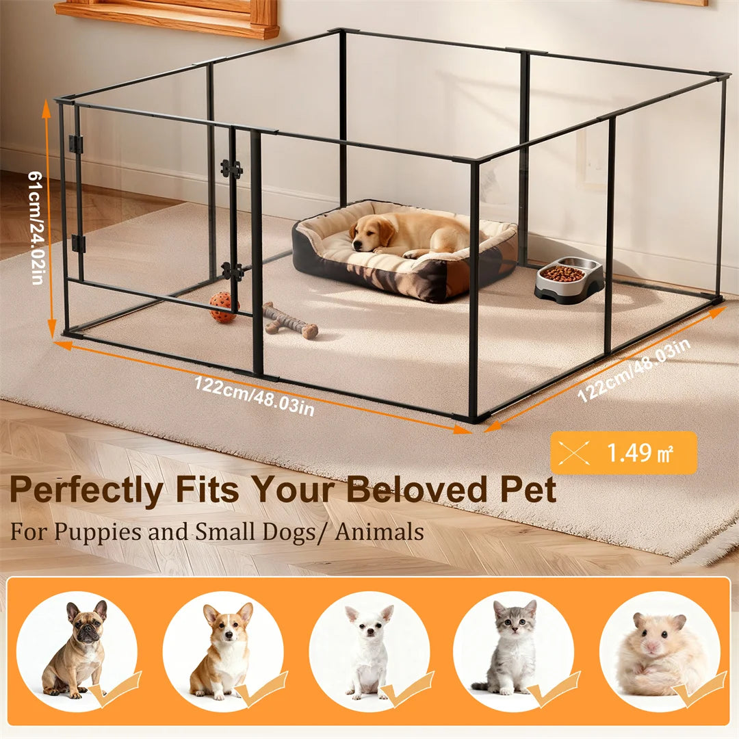 8 Panel Indoor Dog Playpen With Whelping Space For Puppies And Small Pets Safe Exercise Fence