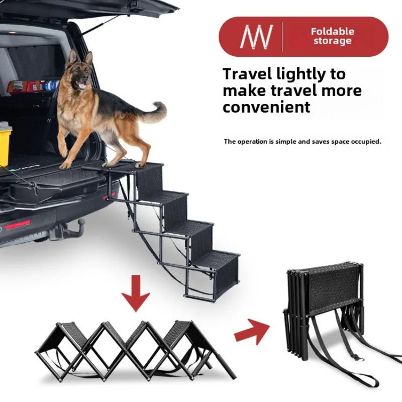 Make pet entrances and exits effortless with this lightweight, foldable car ramp designed for comfort and safety.