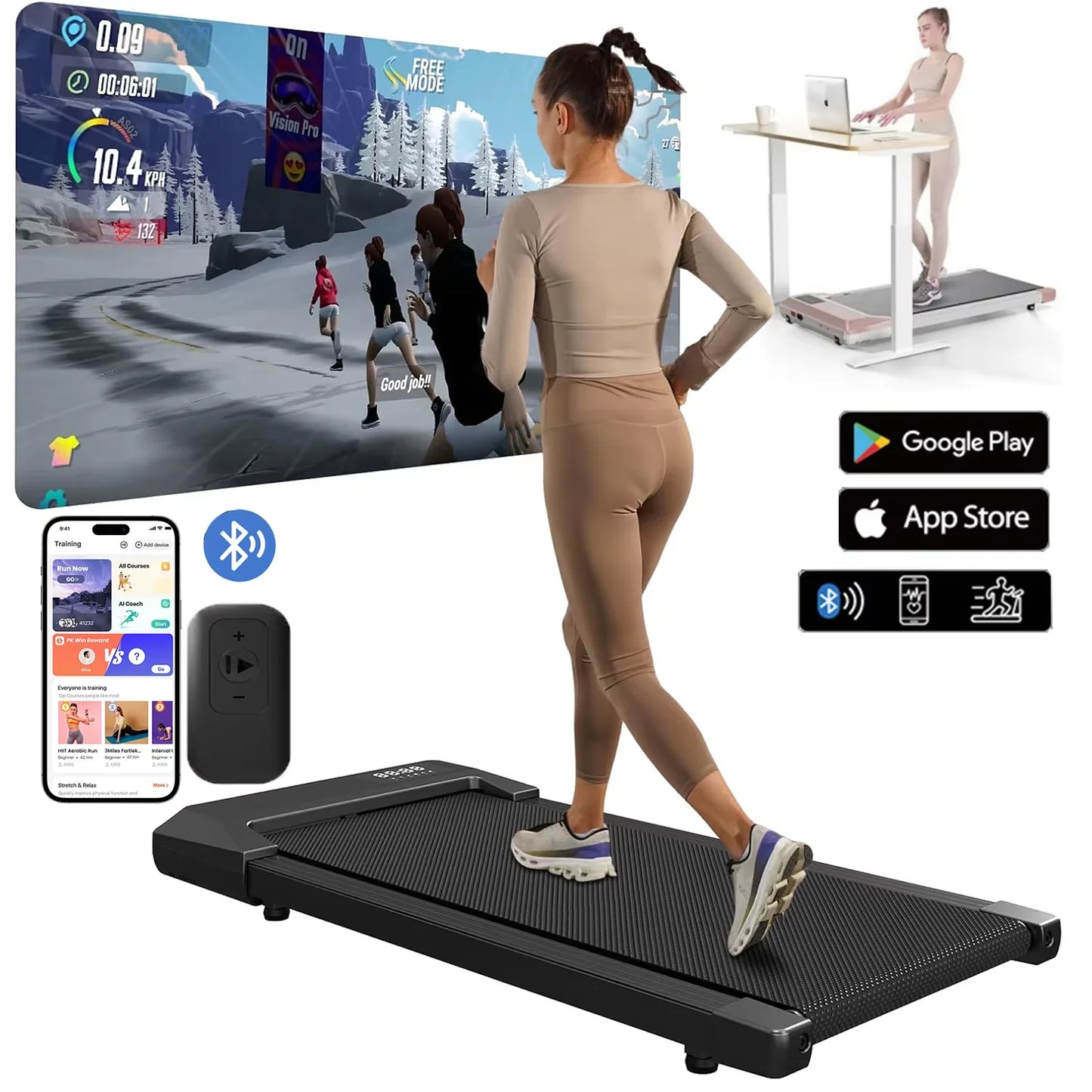 Superun Home Treadmill 2.5HP Two In One Walking Running Machine