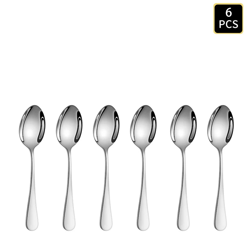 Stainless Steel Round Handle Cutlery Set Knife Fork Spoon Dinnerware