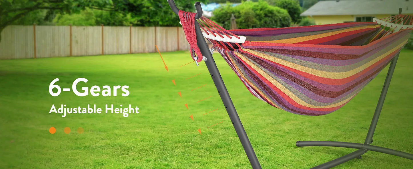 Gyroor Adjustable Outdoor Stand Hammock With Storage Bag For Relaxation