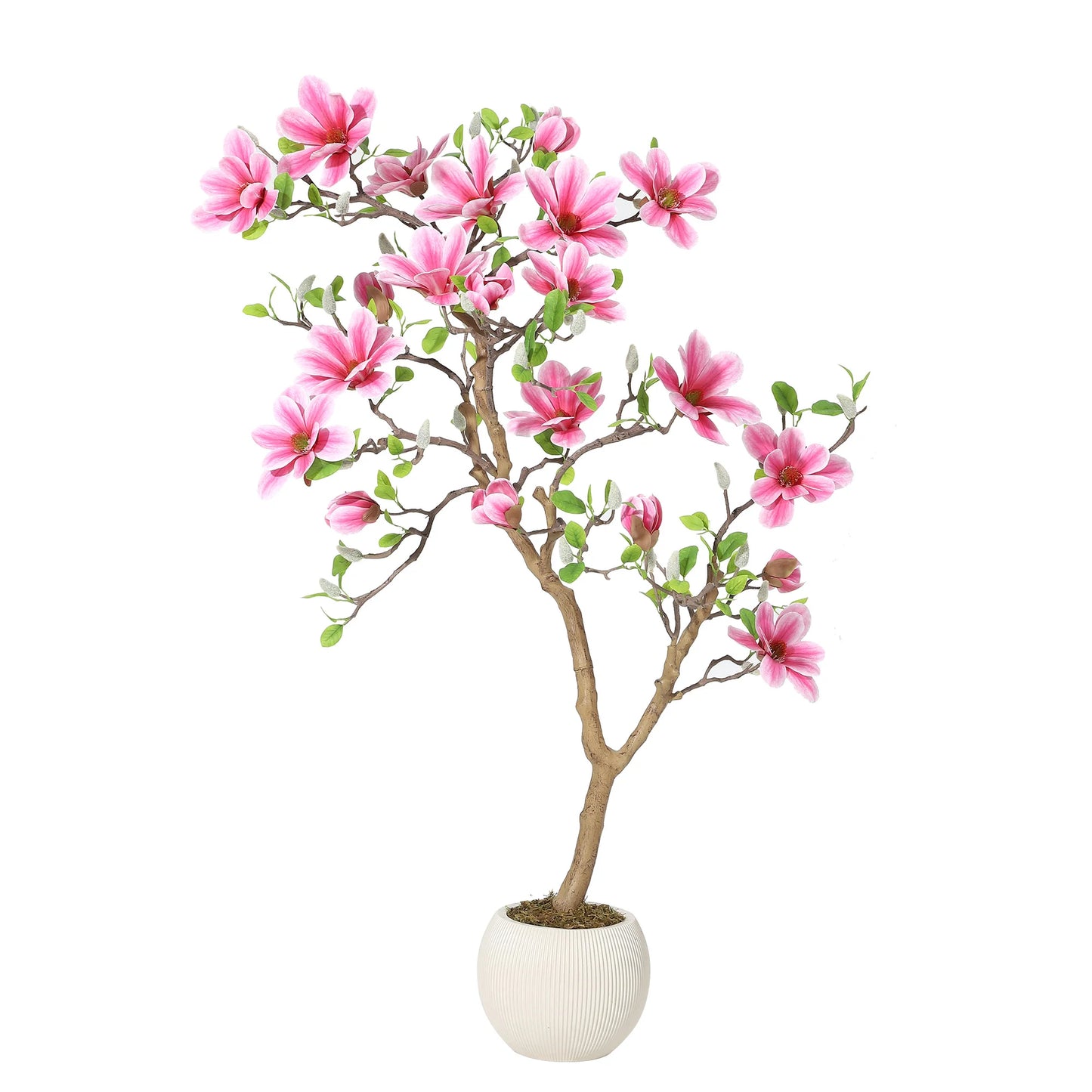 HiMISS Lifelike Magnolia Tree Silk Plant for Home Decor