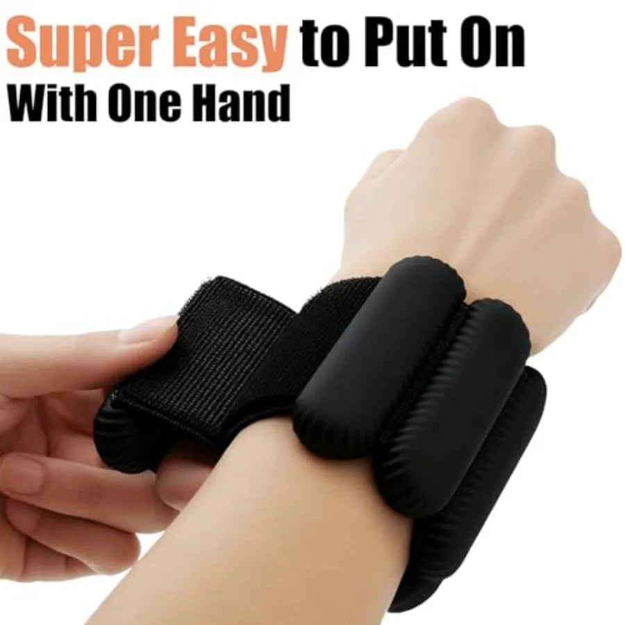Adjustable Silicone Wrist and Ankle Weights for Home Gym Workouts Running Yoga Pilates Barre Strength Training Black