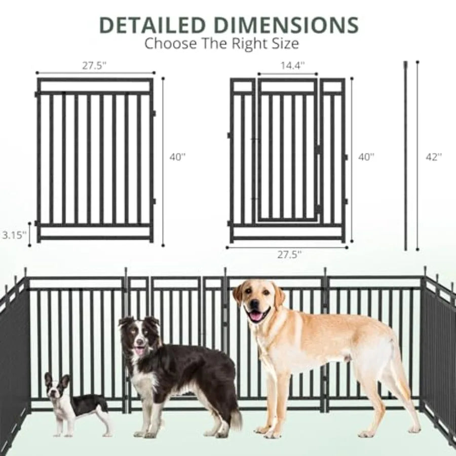 Portable Dog Fence And Puppy Playpen Foldable Metal Mesh For Outdoor Use
