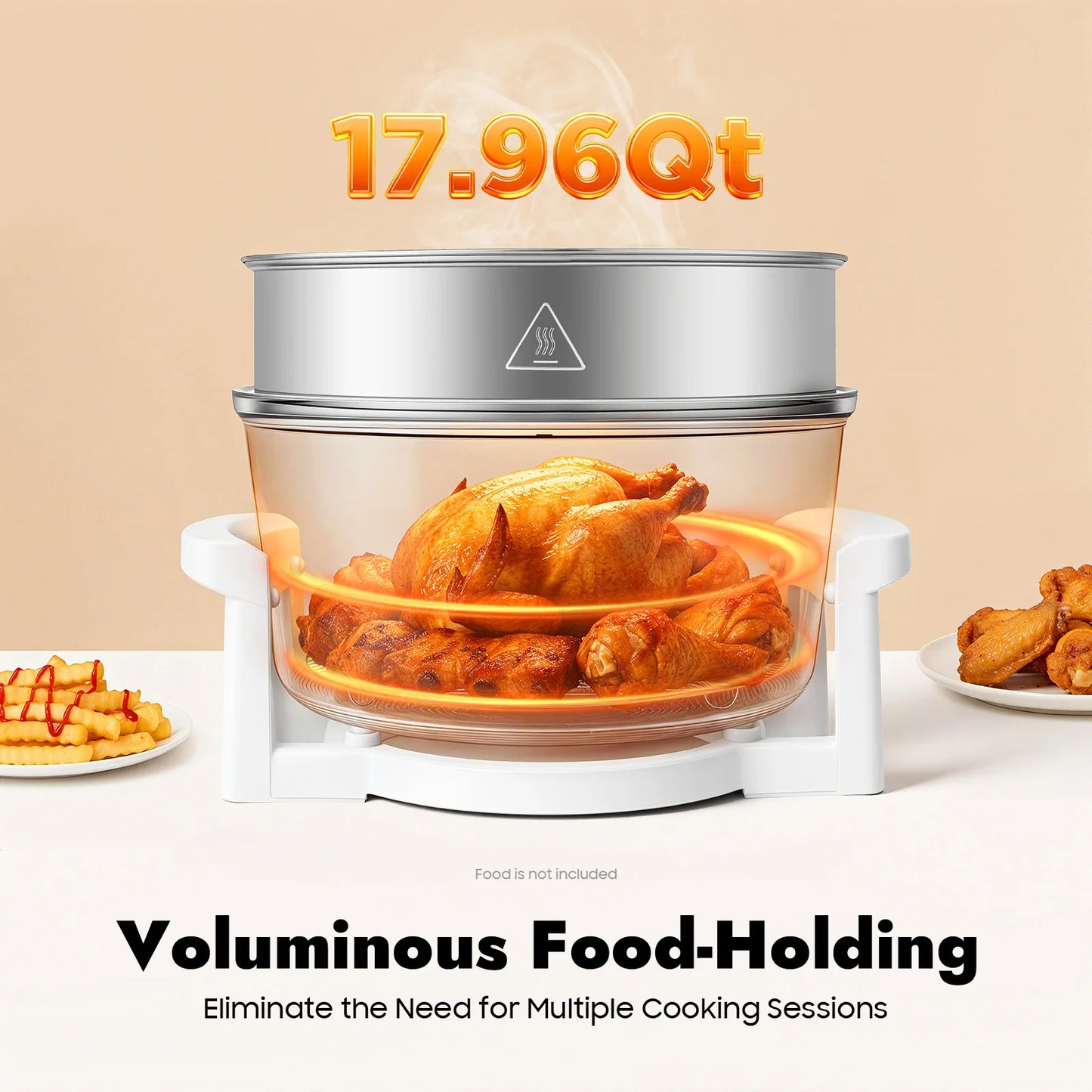 Visual Air Fryer 110V 1200 To 1400W 360 Degree Circulation