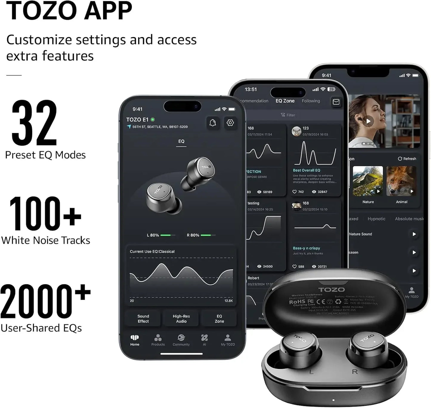 JHLU Wireless Earbuds Built In Mic Clear Calls Waterproof Bluetooth