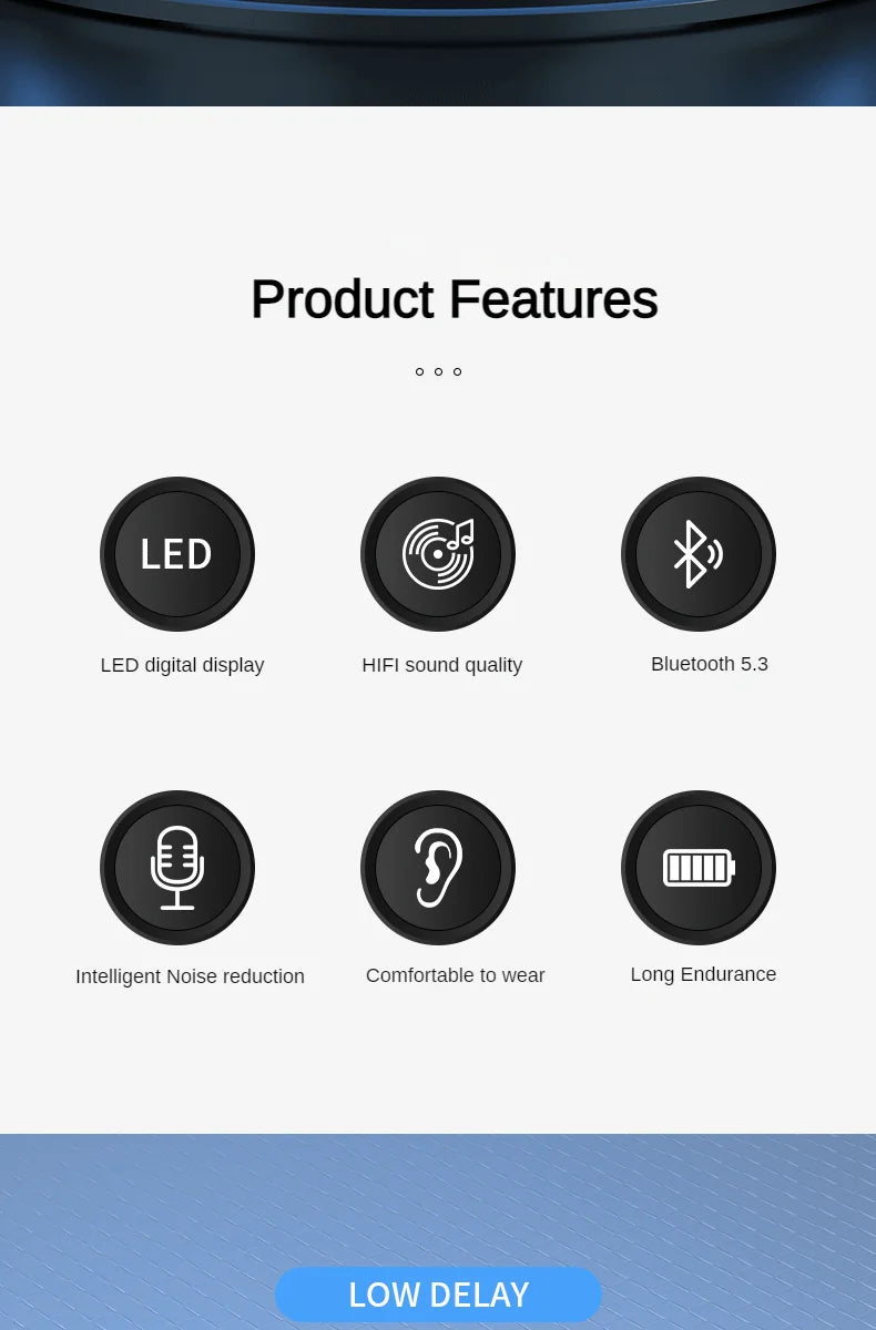 Shuke Wireless Bluetooth Earphones Active Noise Cancellation Charging Case Mic