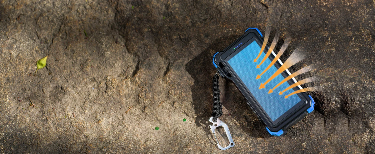 Solar Power Bank 20000mAh Built In Cables Wireless Charger