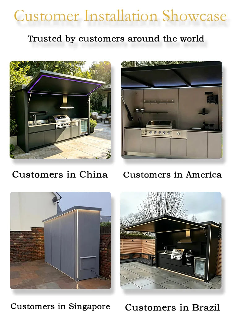 Outdoor Kitchen Cabinet 304 Stainless Steel Fully Equipped