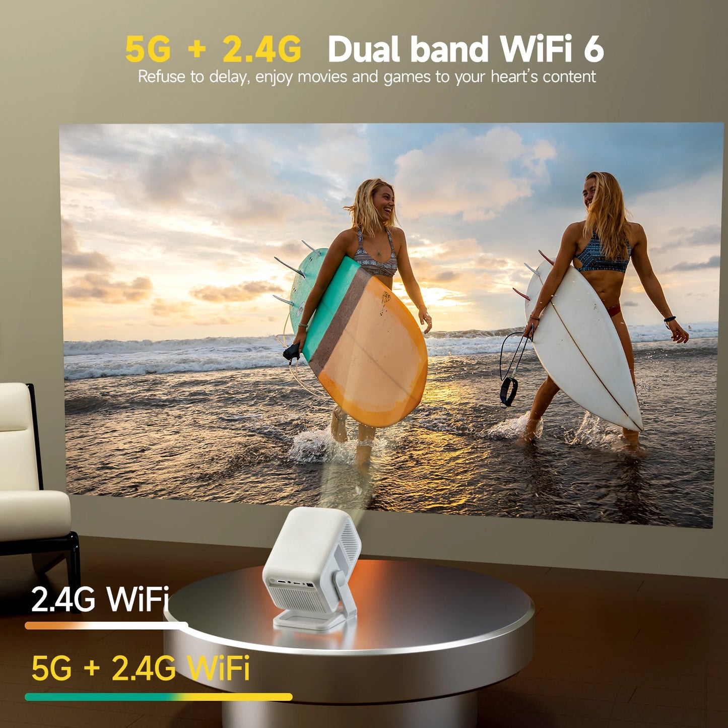 Magcubic HY310X Portable 4K Projector With WiFi Auto Focus