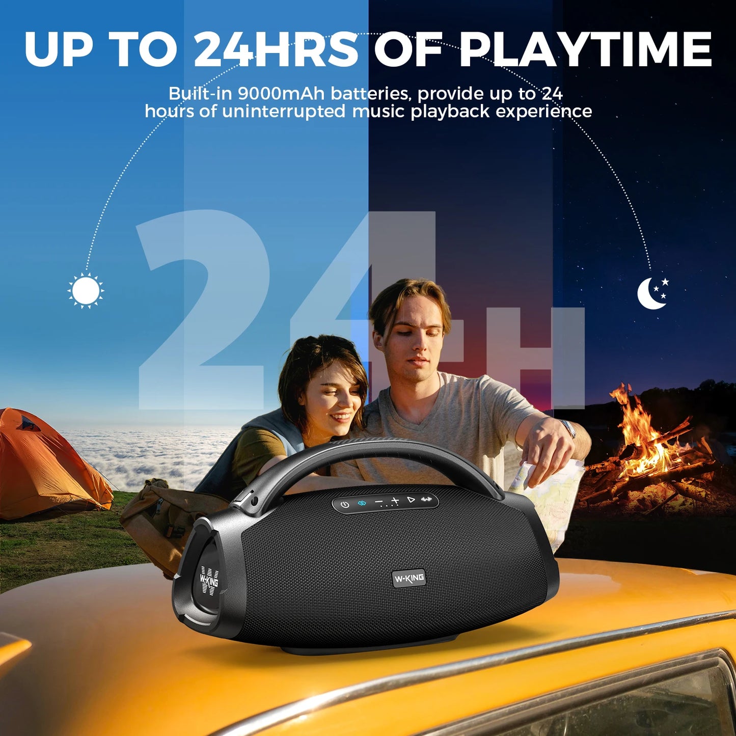 W-King D20 Portable Bluetooth Speaker With Massive Bass Waterproof Design