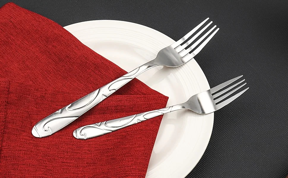 Stainless Steel Flatware Set Mirror Polished Dishwasher Safe Kitchen Utensils
