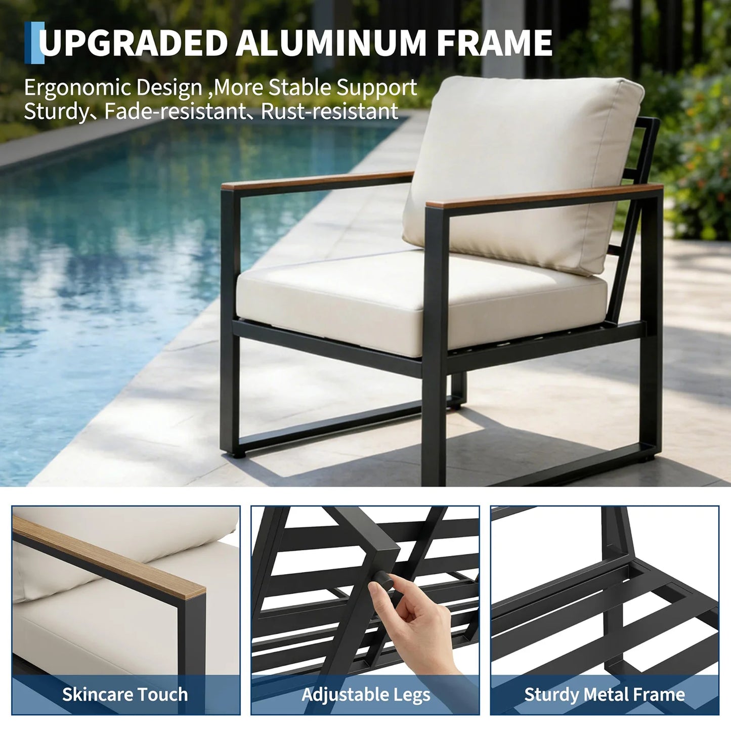 HobbyLane 4 Piece Patio Furniture Set Outdoor Sofa Coffee Table