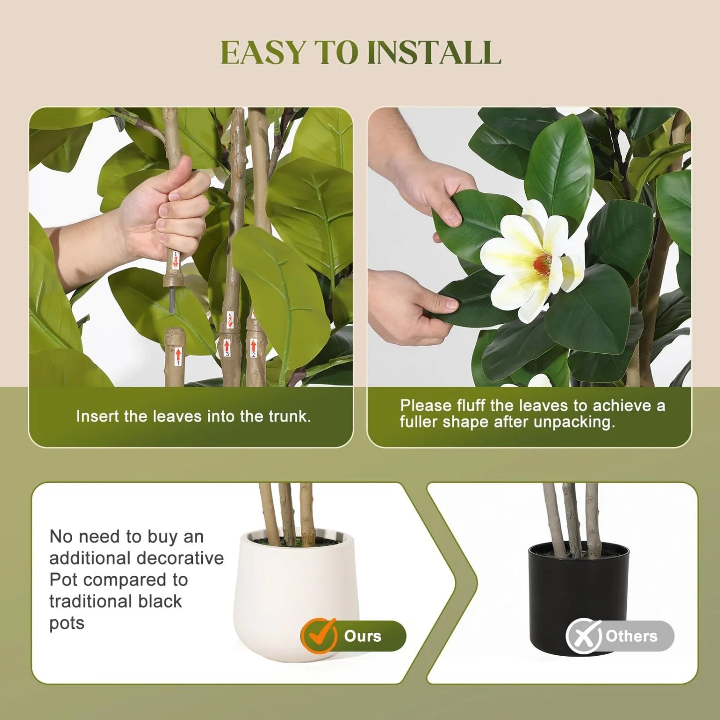 HiMISS Artificial Olive Tree With Lifelike Leaves For Home Decoration