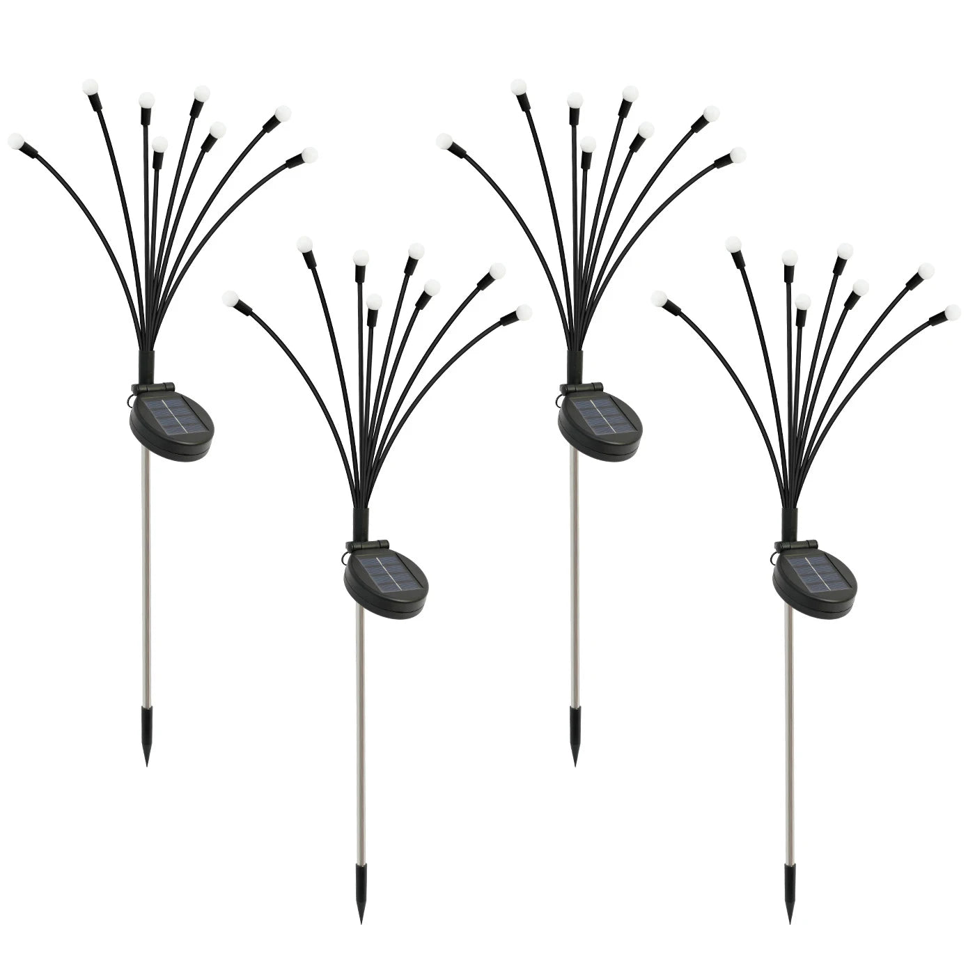 Turn your outdoor space into a magical firefly showcase with effortless solar glow. No wiring is needed; just place it in sun and you will enjoy a wind-swaying, warm-white glow from 8 heads, each featuring a subtle flicker that mimics real fireflies.