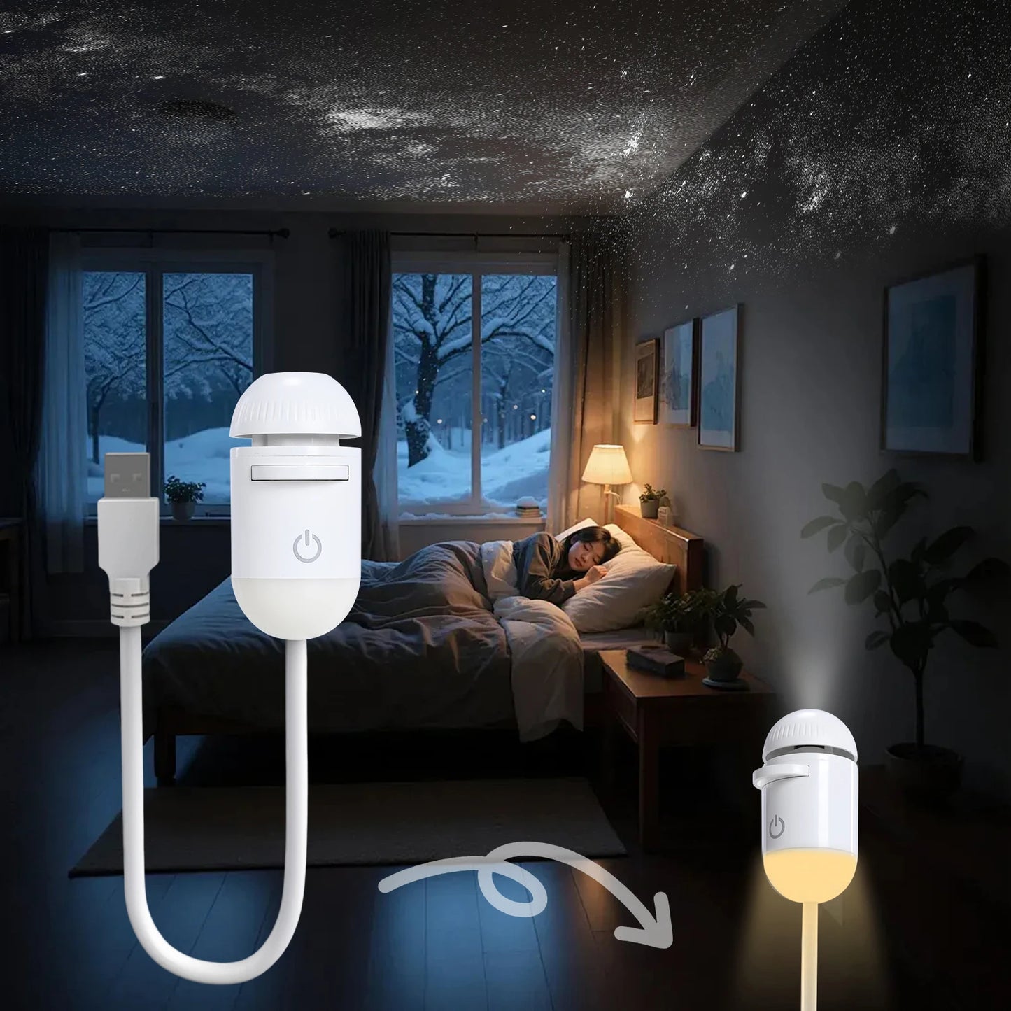 ALIILEE Galaxy Star Projector Night Light USB Nebula Ceiling LED Lamp
