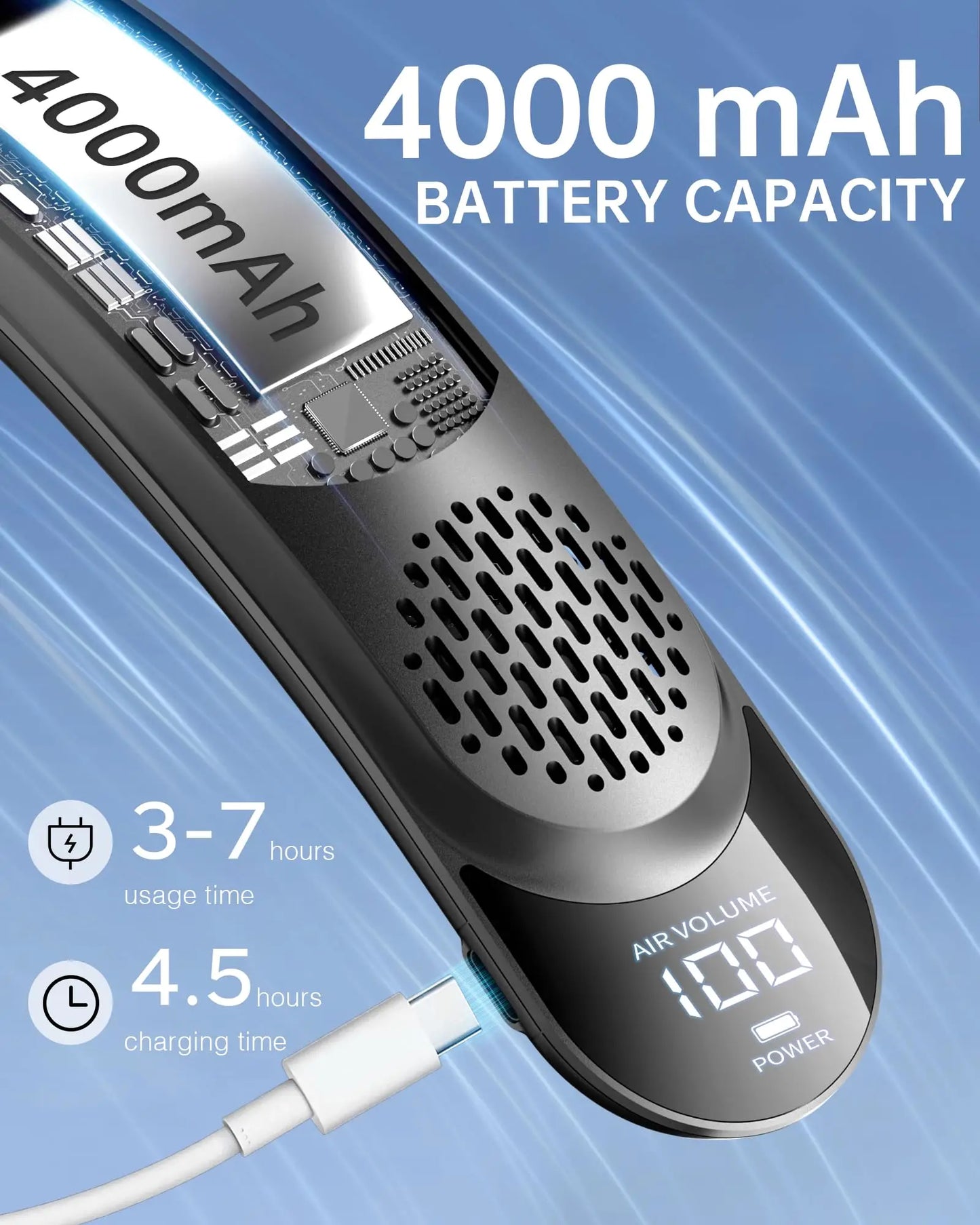 TMJD MISS Portable Neck Fan 4 Turbo USB Rechargeable Fan