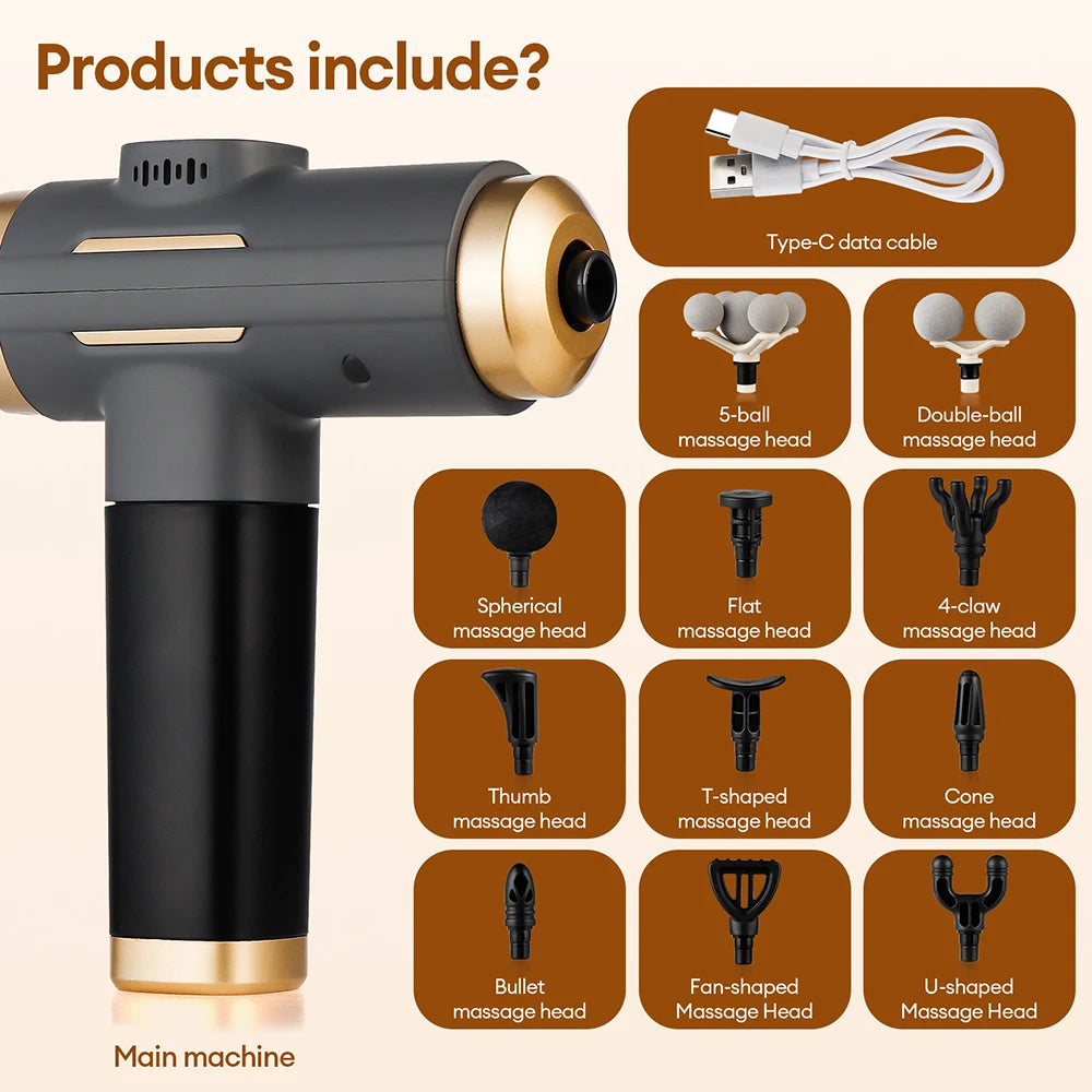 Foreverlily 11 In 1 Electric Massage Gun Professional Vibration Massager