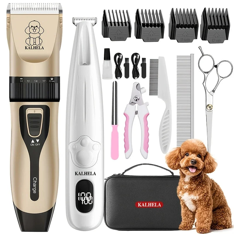 Rechargeable Dog And Cat Grooming Clipper Kit With Nail Clippers