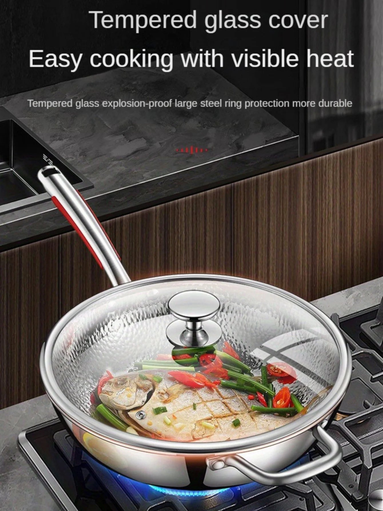 Titanium Round Bottom Wok Uncoated Nonstick Pan Induction Compatible