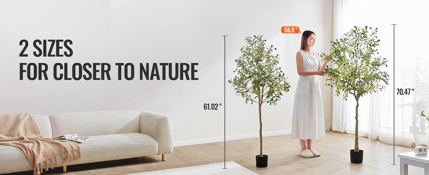 SucceBuy Artificial Olive Tree Faux Plant Low Maintenance With AntiTip