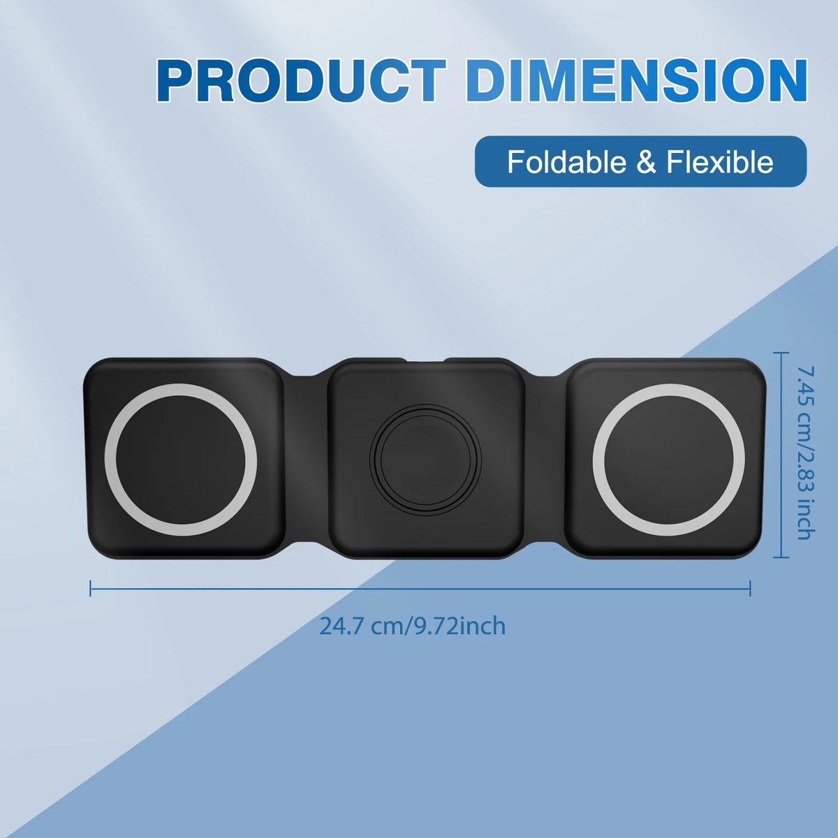 Magnetic Wireless Charger 3 In 1 Foldable Charging Dock