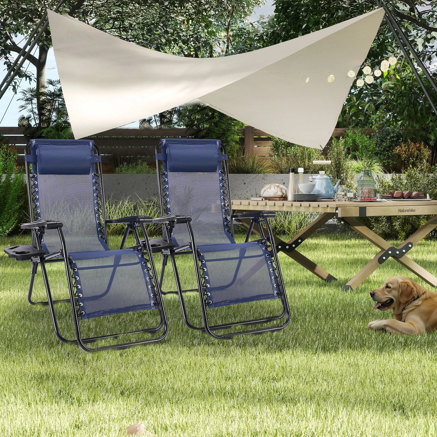 JHK Zero Gravity Recliner Chairs Set of 2 Cup Holders