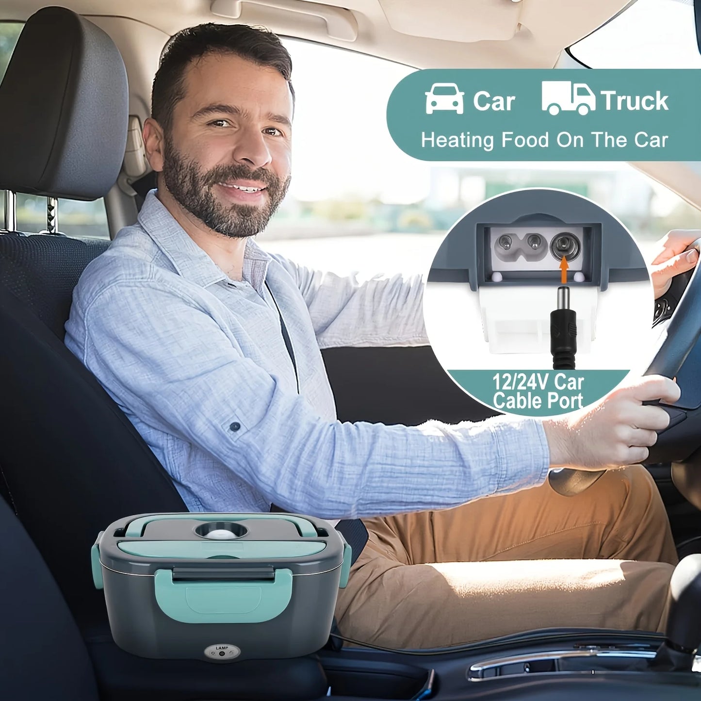 AEDG Portable Electric Lunch Box Warmer For Car And Home