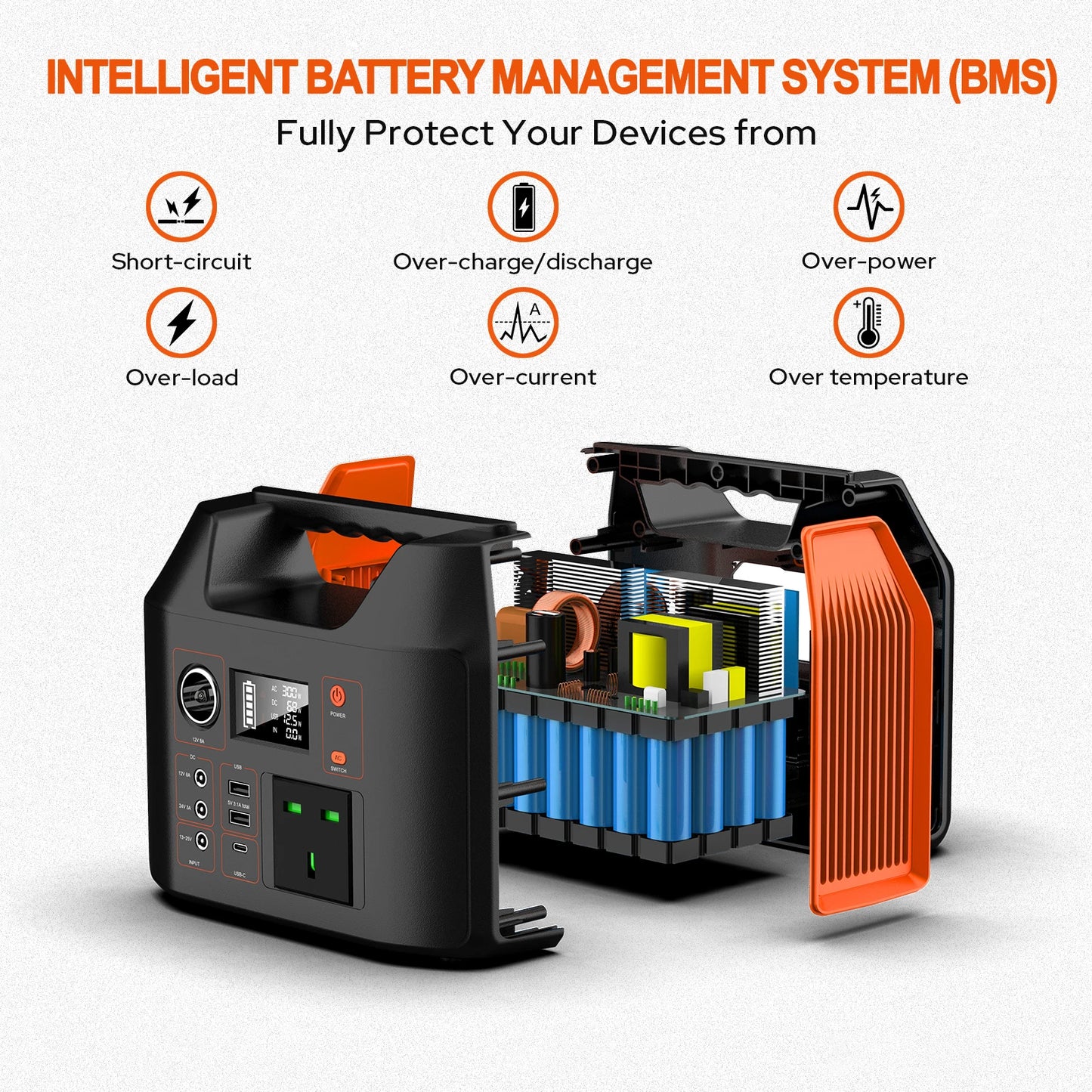 SinKeu Portable Solar Power Station 300W 110-230V LiFePO4 Battery