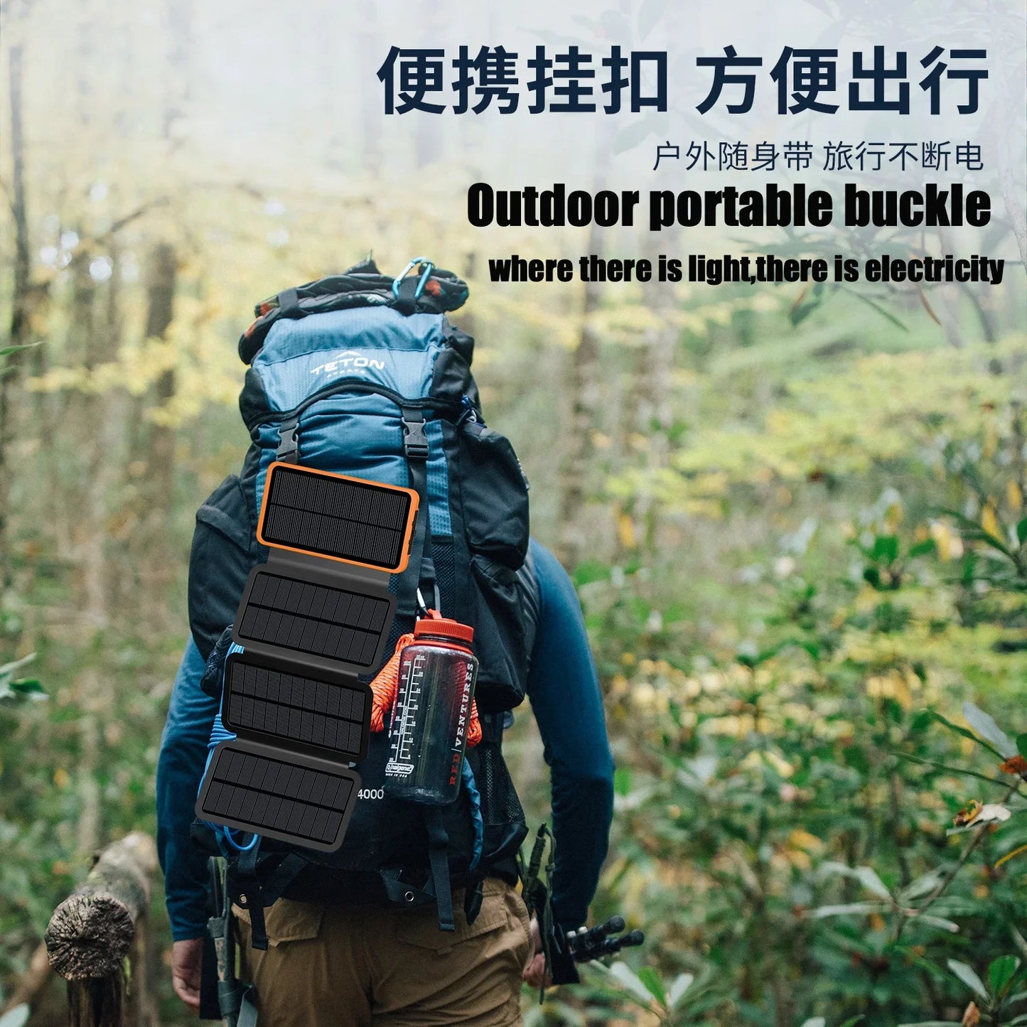 Rscrola 50000mAh Portable Solar Power Bank Fast Charging Battery Pack