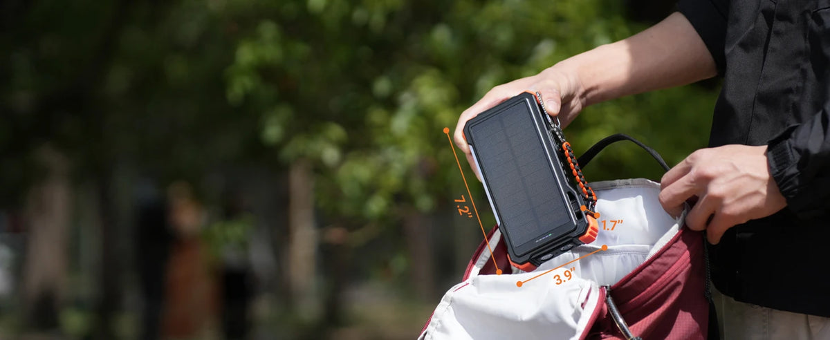 Solar Power Bank 20000mAh Built In Cables Wireless Charger