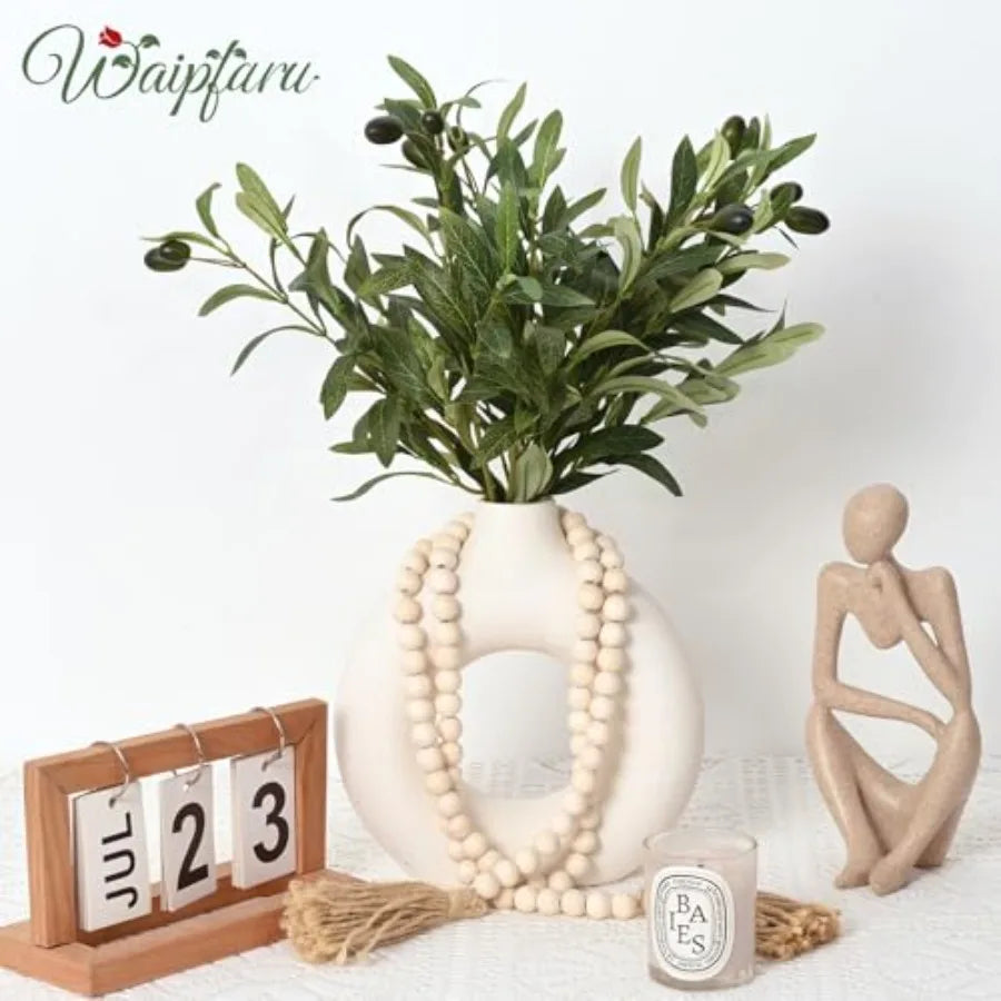 Artificial Lighted Olive Branches With Realistic Olives Greenery Stems Decor