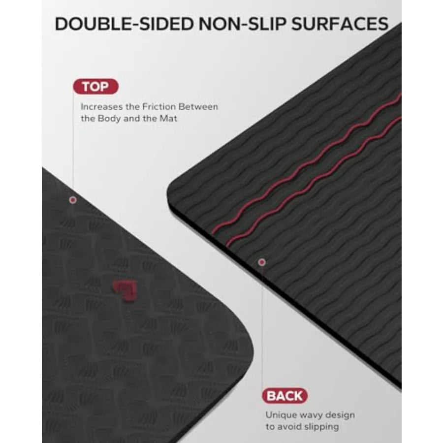 Yoga Mat Non Slip Durable Thick For Home Workouts