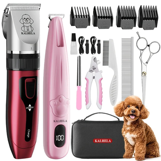 Rechargeable Dog And Cat Grooming Clipper Kit With Nail Clippers