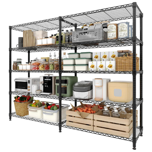 Twister.CK Heavy Duty Metal Shelving Unit Five Tier Adjustable Pantry