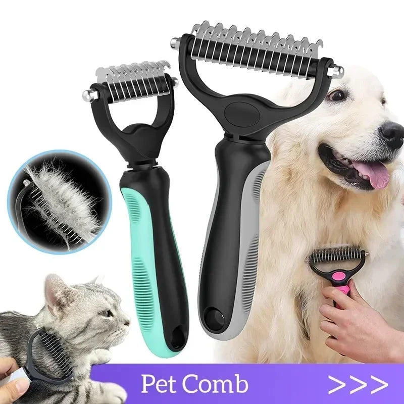 Double Sided Stainless Steel Pet Grooming Brush Hair Remover Tool