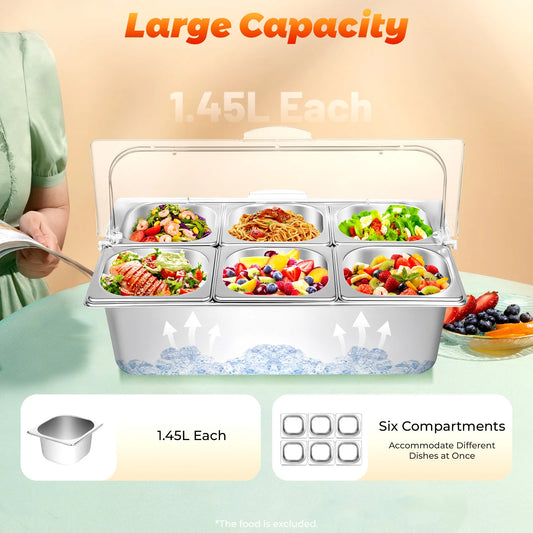 Bymaocar Countertop Condiment Dispenser Buffet Tray For Salad Dressings