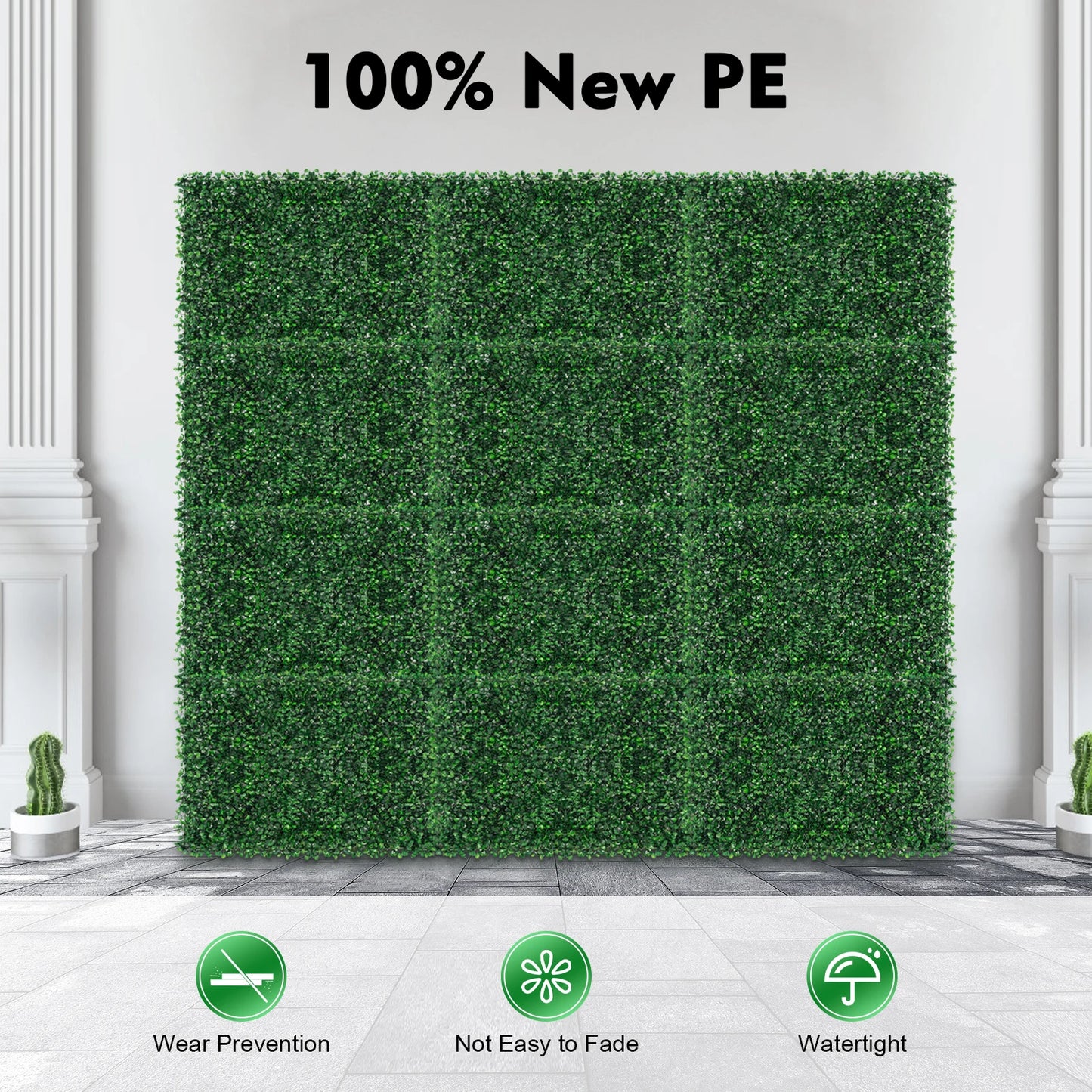 Create a lush, evergreen backdrop in minutes with this versatile 12-piece artificial grass mat panel set.